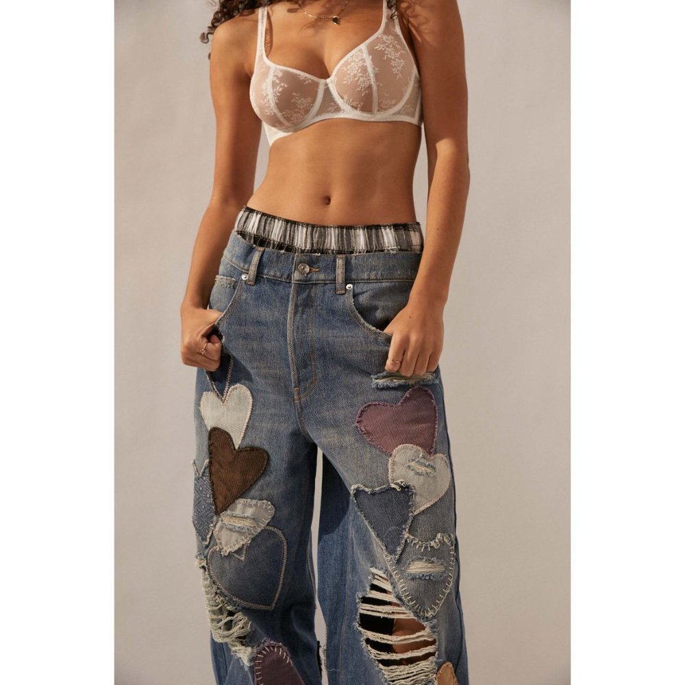 FREE PEOPLE Piece Of My Heart Jeans / Crazy For You - Picture 6 of 10
